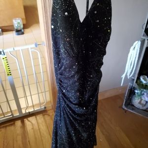 Black dress with silver sparkle detail